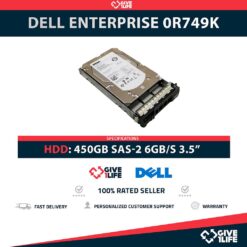 DELL 0R749K 450GB HDD 3.5" SAS-2 6GB/S 15K RPM 16MB + CADDY F238F/KG1CH