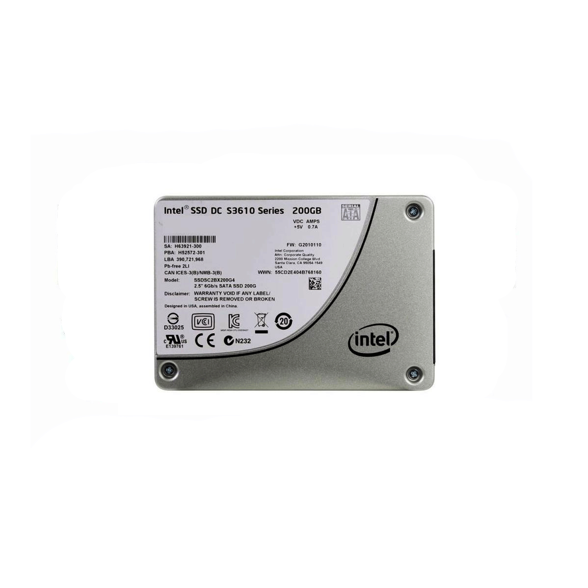 INTEL DC S3610 SERIES SSDSC2BX200G4P SSD 200GB 2.5" SATA 6GB/S - Imagen 2