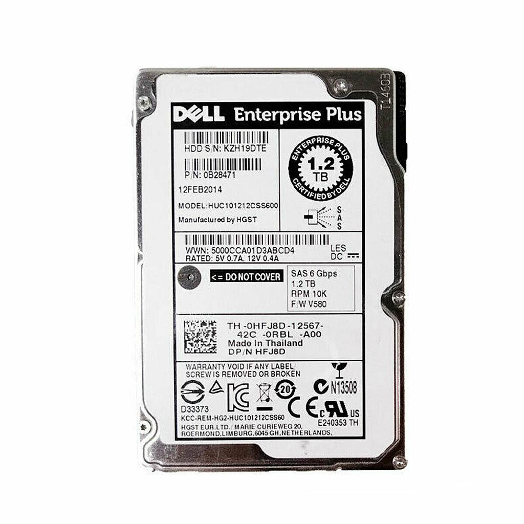 DELL HUC101212CSS600 1.2TB HDD 2.5" SAS-2 6GB/S 10K 64MB - HFJ8D - - Imagen 2