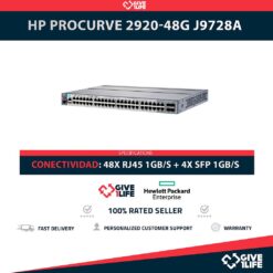 HP ProCurve Switch J9728A 2920-48G 48 Puertos RJ45 1GB/S + 4 Puertos SFP 1GB/S