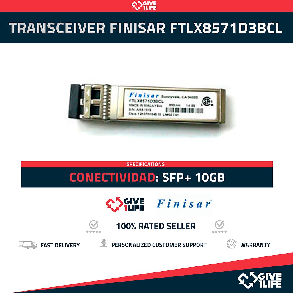 FINISAR FTLX8571D3BCL 10GB ETHERNET MM SFP+ 850NM TRANSCEIVER