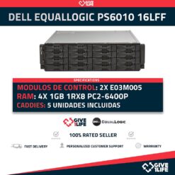 DELL EQUALLOGIC PS6010 16LFF 2xE03M005 + 10x CADDY+ 2x FUENTES