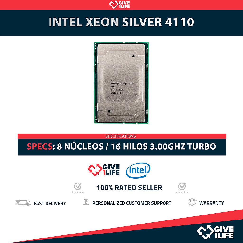Intel Xeon SILVER 4110 (8 Núcleos / 16 Hilos) @3.00Ghz Turbo Speed