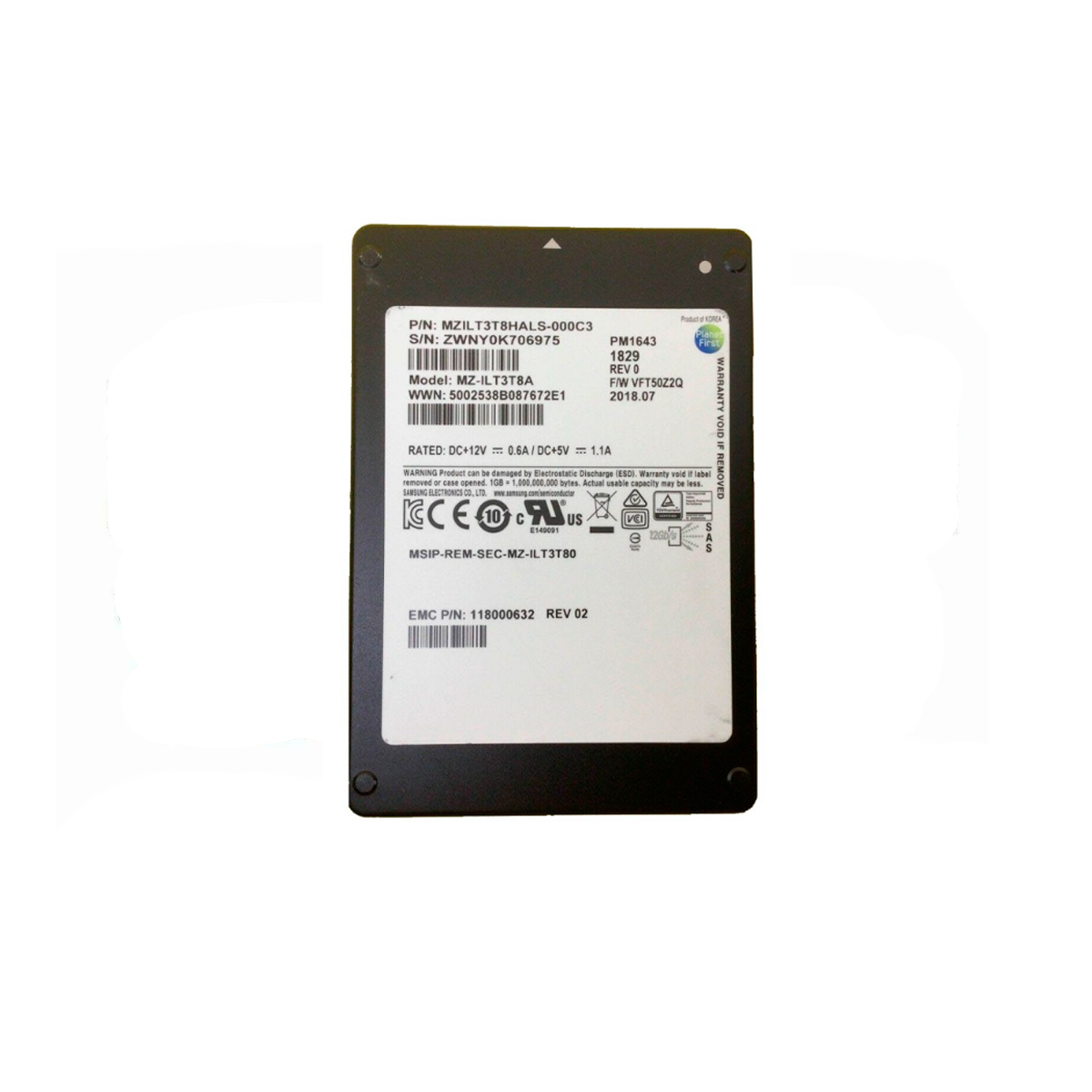 Samsung PM1643 MZ-ILT3T8A SSD 2.5" 3.84TB SAS-3 12GB/s - Imagen 2