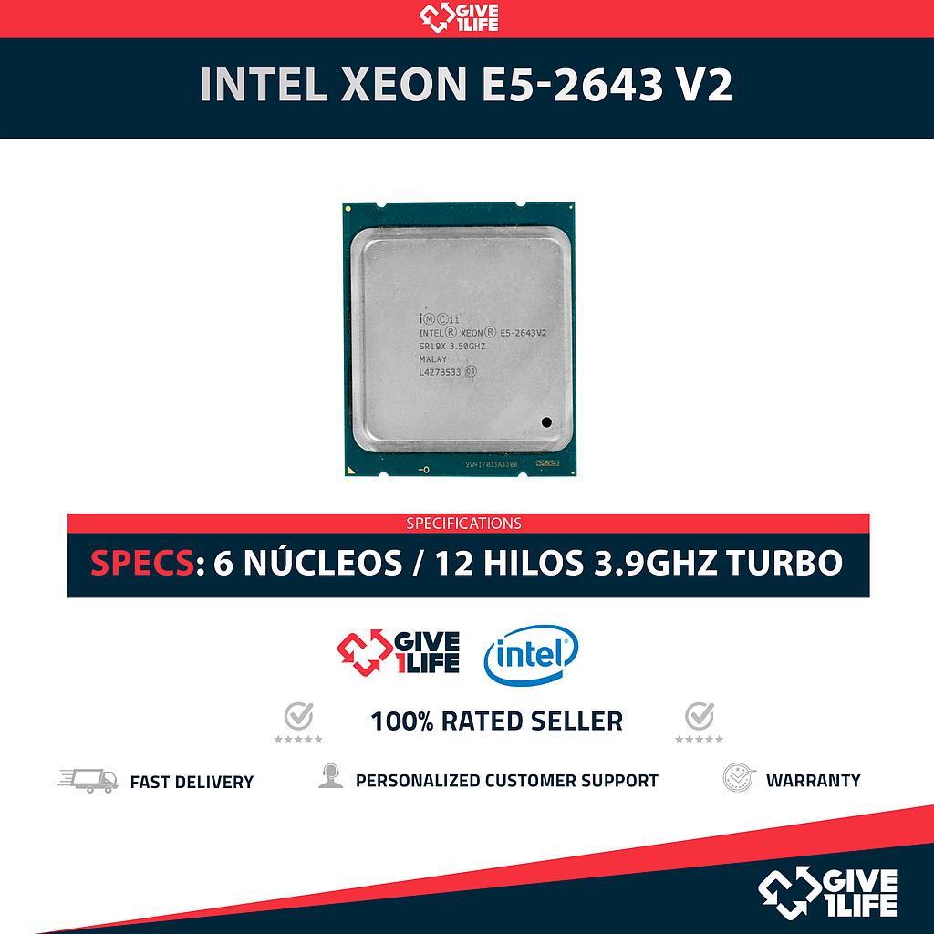 Intel Xeon E5-2643 V2 (6 Núcleos / 12 Hilos) @3.80GHz Turbo Speed