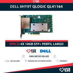 DELL 0HY9T QLogic QL41164 4x 10GB/s SFP+ TARJETA DE RED PERFIL LARGO