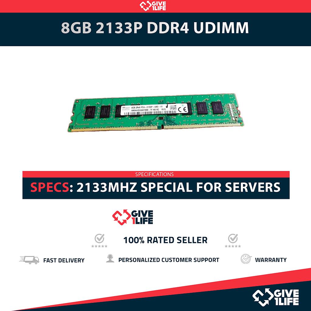 8GB 2Rx8 PC4-2133P UDIMM DDR4 RAM