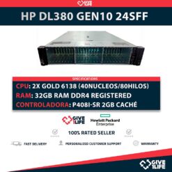 HP Proliant DL380 Gen10 24SFF 2x Xeon Gold 6138 (40 Núcleos / 80 Hilos) 32GB RAM P408i-a SR 2 PSU