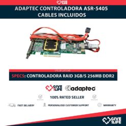 ADAPTEC CONTROLADORA ASR-5405 SATA 3GB/S PCIe 1.0 CABLES INCLUIDOS