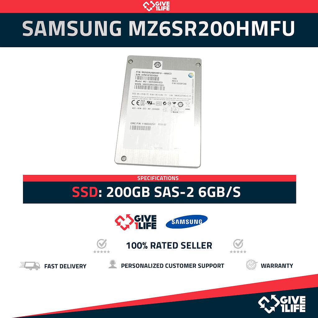 Samsung MZ6SR200HMFU SSD 200GB SAS-2 6GB/s