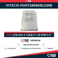 HITACHI HUH728060AL5200 6TB HDD 3.5" SAS-3 12GB/S 7.2K RPM CACHE 128MB