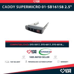 CADDY SUPERMICRO 01-SB16158 2.5" SFF COMPATIBLE CON SYS-5017, SYS-6017, SYS-6018, SYS-6019, SYS-6027, SYS-6028, SYS-6029, SYS-8030, SYS-8049 + TORNILLOS