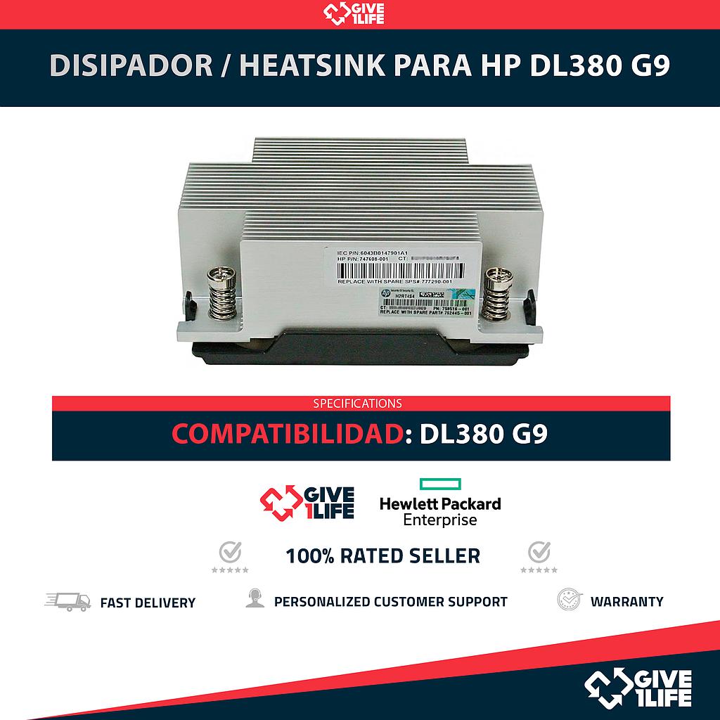 Disipador / Heatsink para HP DL380 G9 PN: 777290-001