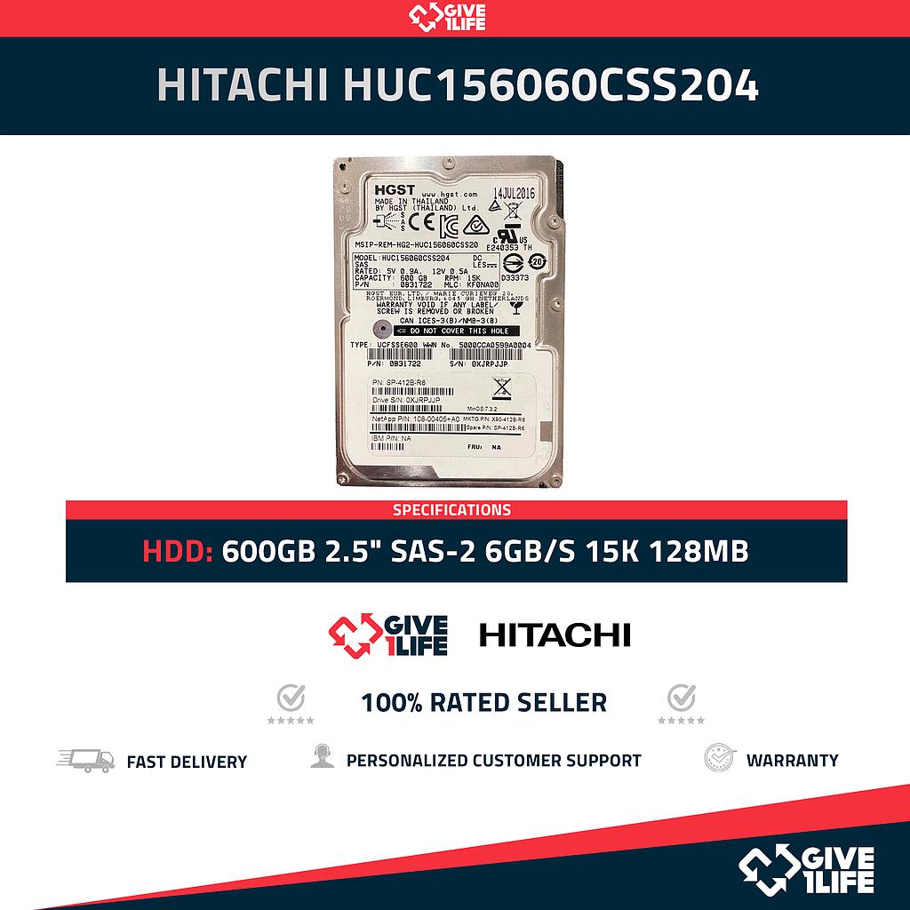 HITACHI HUC156060CSS204 600GB HDD 2.5" SAS-2 6GB/S 15K 128MB
