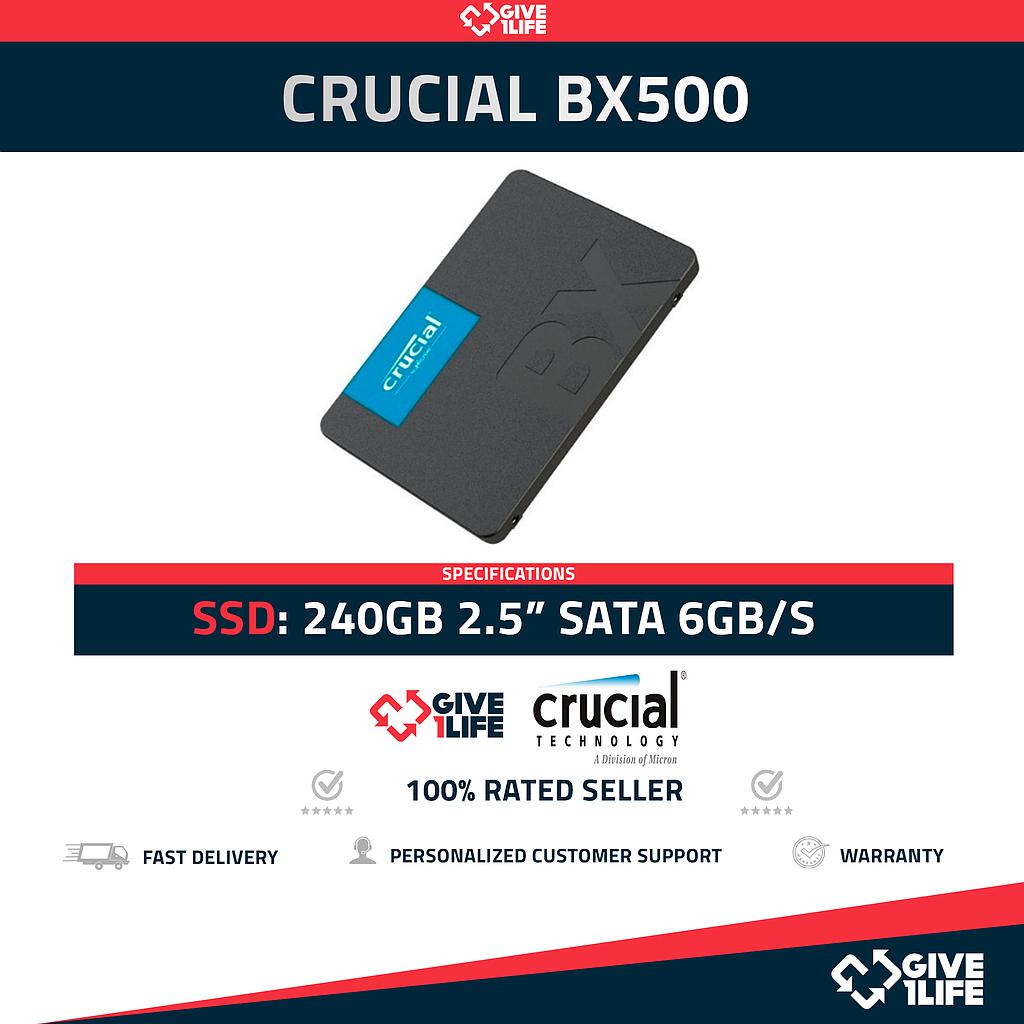 Crucial BX500 SSD 240GB 2.5" SATA 6GB/S