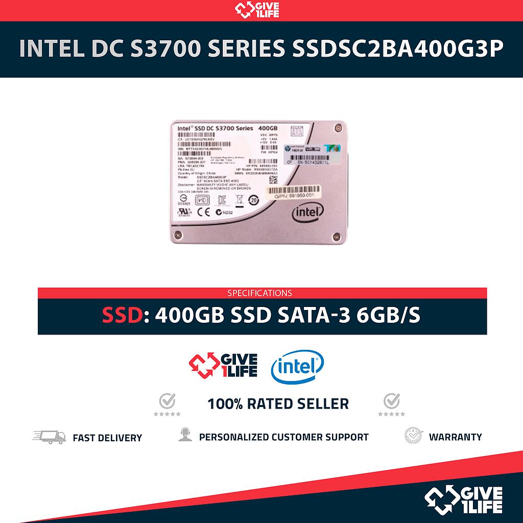 INTEL DC S3700 SERIES SSDSC2BA400G3P 400GB SSD SATA-3 6GB/S 2.5"