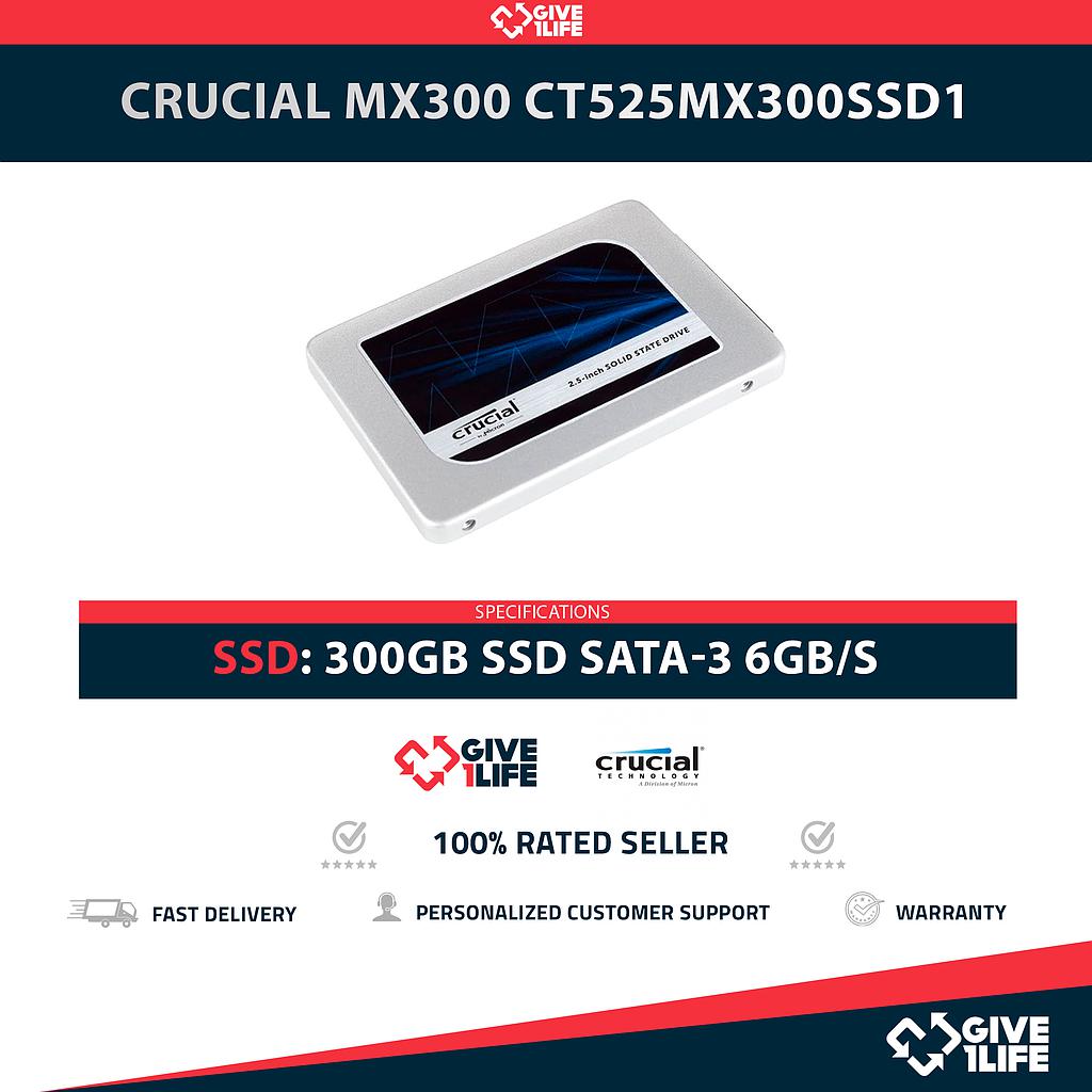 CRUCIAL MX300 CT525MX300SSD1 300GB SSD SATA-3 6GB/S 2.5"