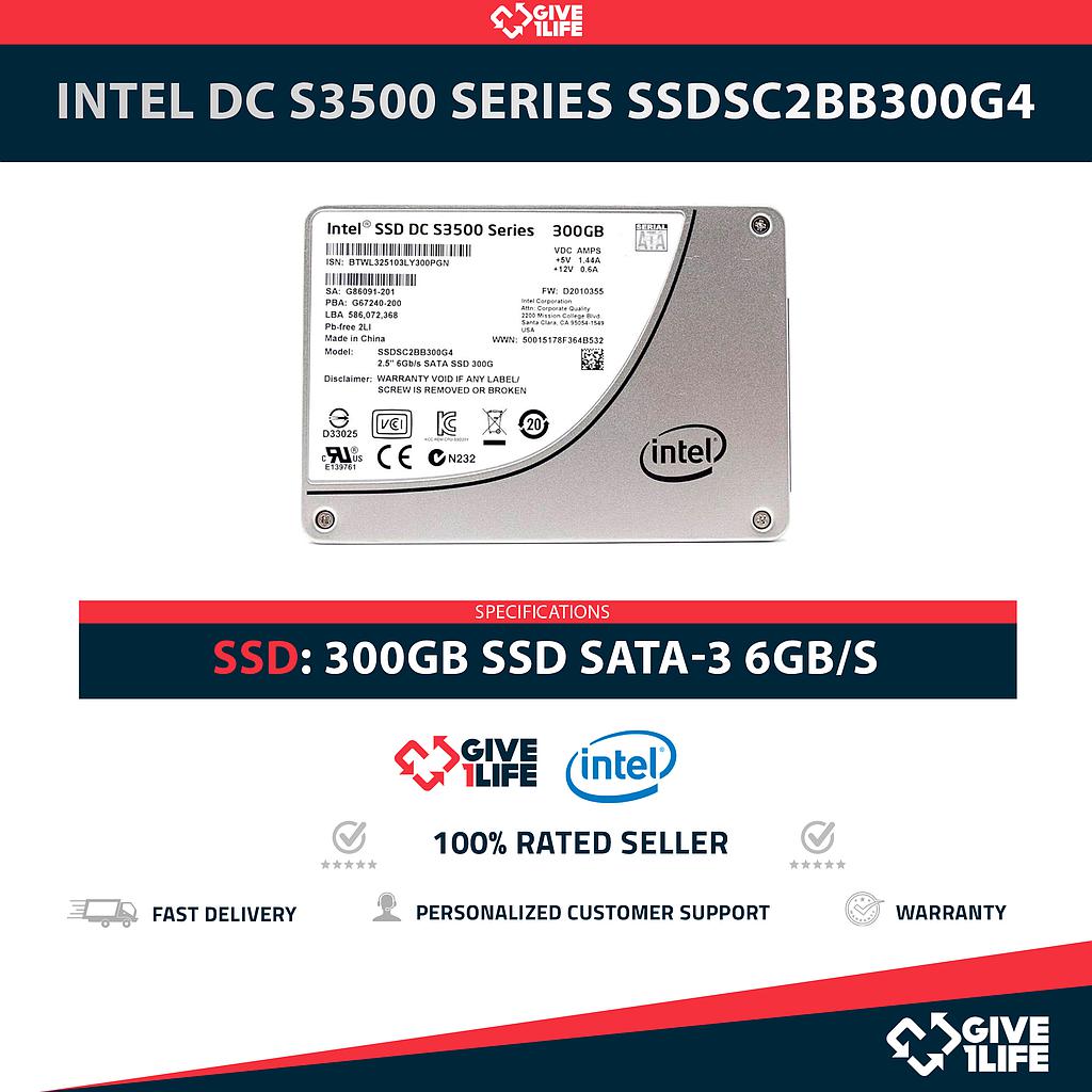 INTEL DC S3500 SERIES SSDSC2BB300G4 300GB SSD SATA-3 6GB/S 2.5"