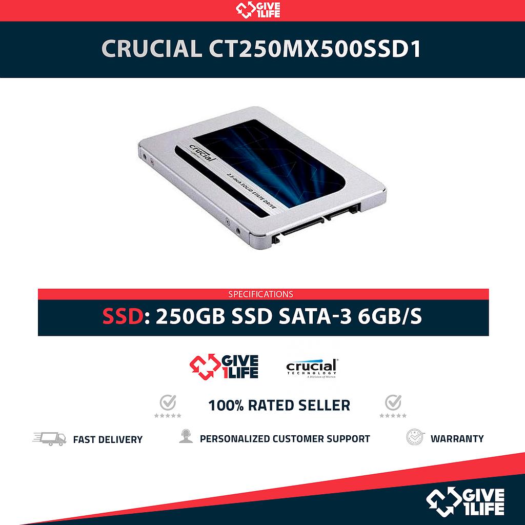 CRUCIAL CT250MX500SSD1 250GB SSD SATA-3 6GB/S 2.5"