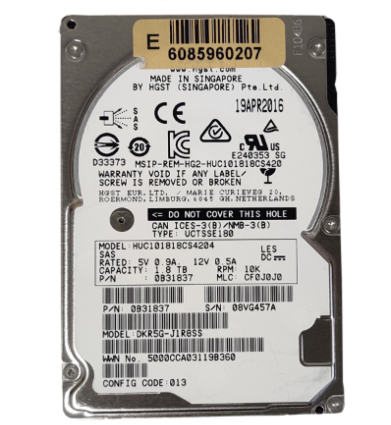 HITACHI HUC101818CS4204 1.8TB HDD 2.5 SAS-3 12GB/S 10K CACHE 128 - SERVIDORES - Imagen 3