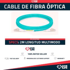 Cable/Latiguillo de Fibra Óptica LC UPC a LC UPC 2 Metros OM3 Multimodo