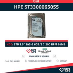 HPE ST33000650SS 3TB HDD 3.5" SAS-2 6GB/S 7.200 RPM 64MB CACHÉ
