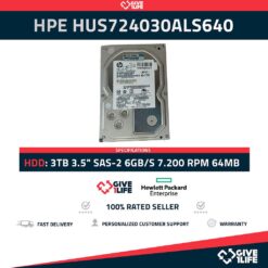 HPE HUS724030ALS640 3TB HDD 3.5" SAS-2 6GB/S 7.200 RPM 64MB CACHÉ