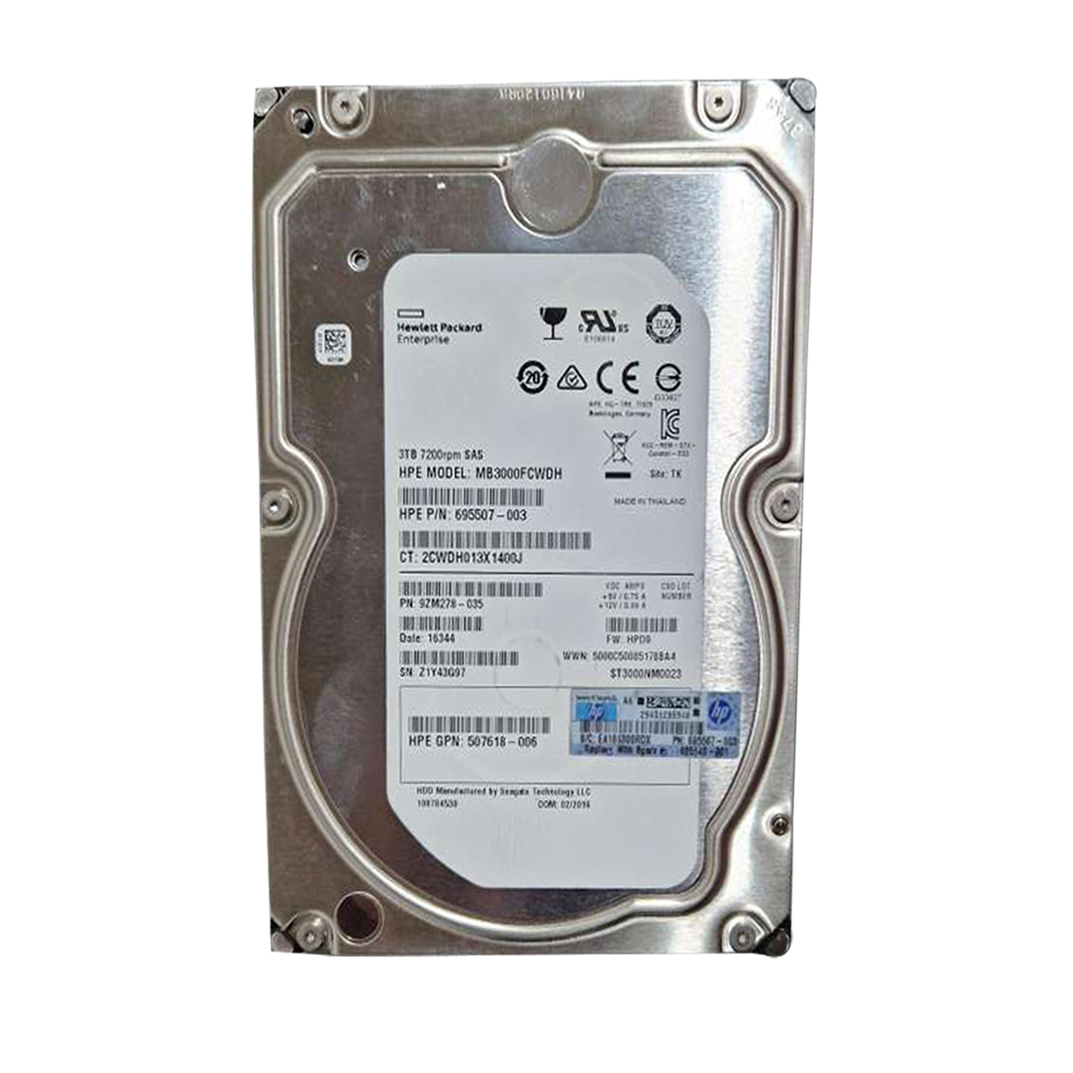 HPE ST3000NM0023 3TB HDD 3.5" SAS-2 6GB/S 7.2K 128MB - 695507-007 / 9ZM278-036 - Imagen 2