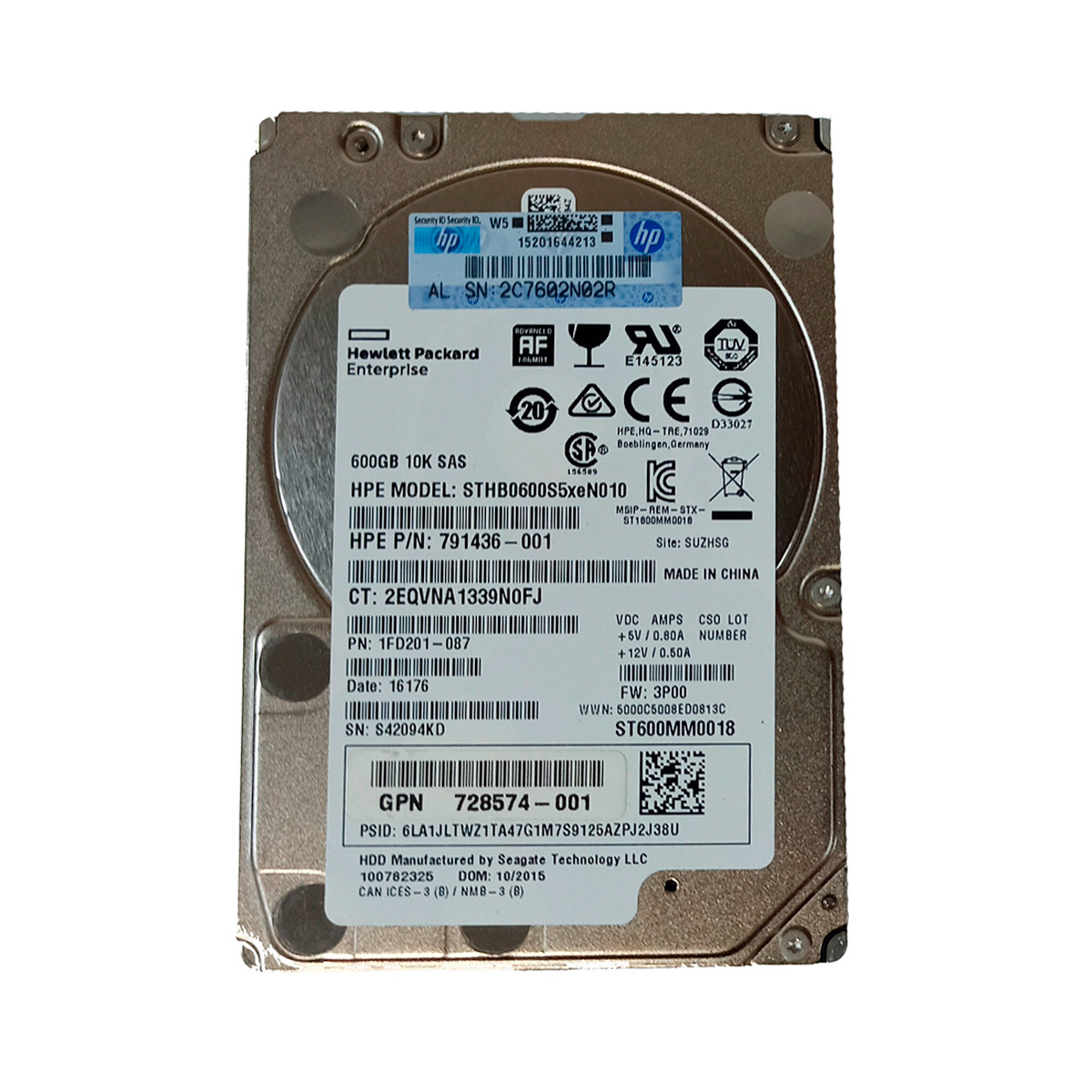 HPE ST600MM0018 600GB HDD 2.5" SAS-3 12GB/S 10K 128MB - 791436-001 - Imagen 2