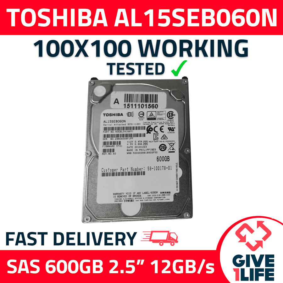 TOSHIBA AL15SEB060N 600GB HDD 2.5" SAS-3 12GB/S 10K 128MB CACHÉ