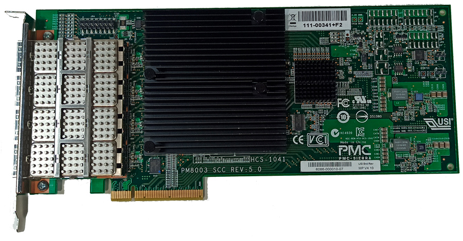 NETAPP CONTROLADOR PMC-SIERRA PM8003 v5 SAS 4 PUERTOS QSFP 3/6GB - 111-00341+F2 - Imagen 2
