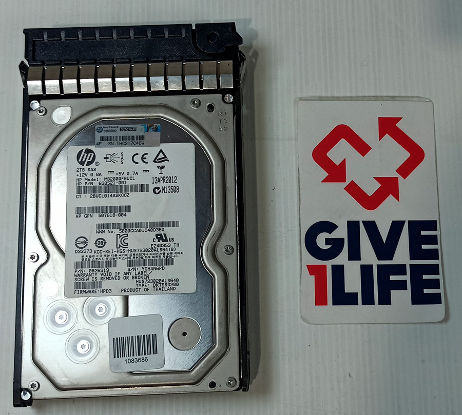 HPE HUS723020ALS640 2TB HDD 3.5" SAS-2 6GB/S 7.2K 64MB - 638521-001 + CADDY - Imagen 7