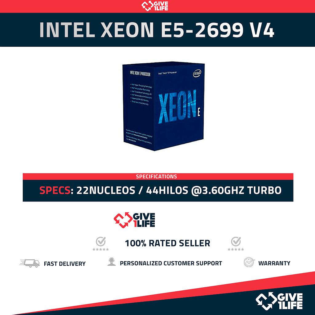 Intel Xeon E5-2699 V4 (22 Núcleos/44 Hilos) @3.60GHz Turbo Speed
