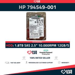 HPE ST1800MM0129 SAS 2.5" 1.8TB 10K RPM SAS3 12GB/S 128MB CACHE - SERVIDORES