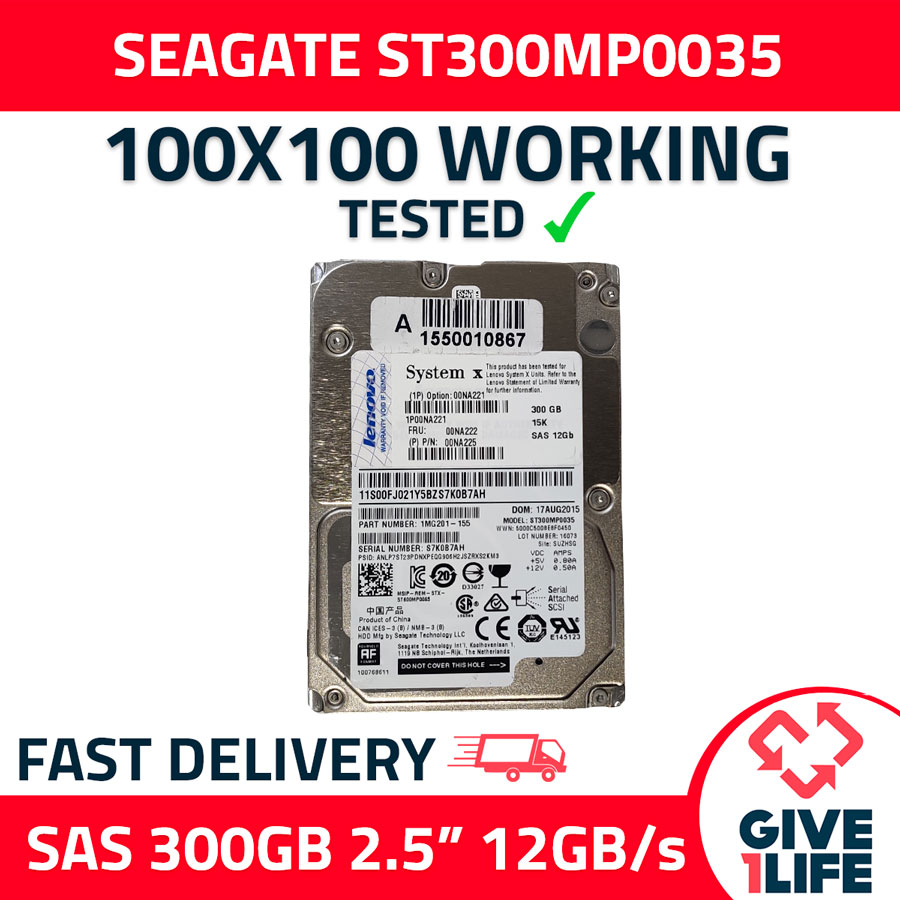 SEAGATE ST300MP0035 300GB HDD 2.5 SAS-3 12GB/S 15K CACHE 128MB - SERVIDORES