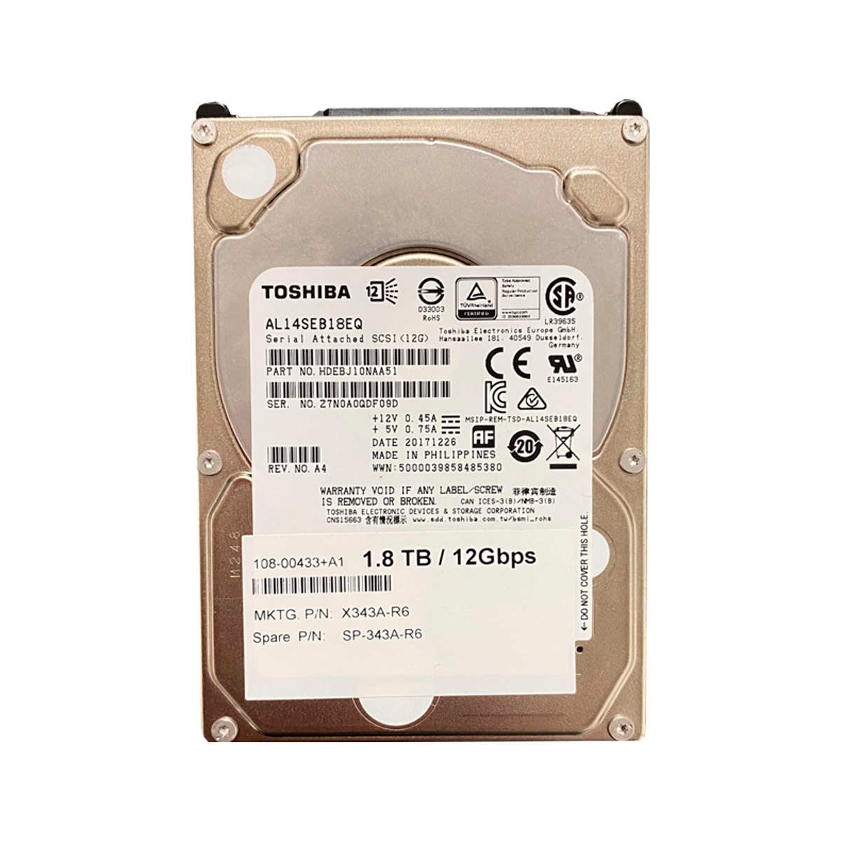 TOSHIBA AL14SEB18EQ HDD 1.8TB SAS3 12GB/S 2.5" 10K RPM -ESPECIAL PARA SERVIDORES - Imagen 2