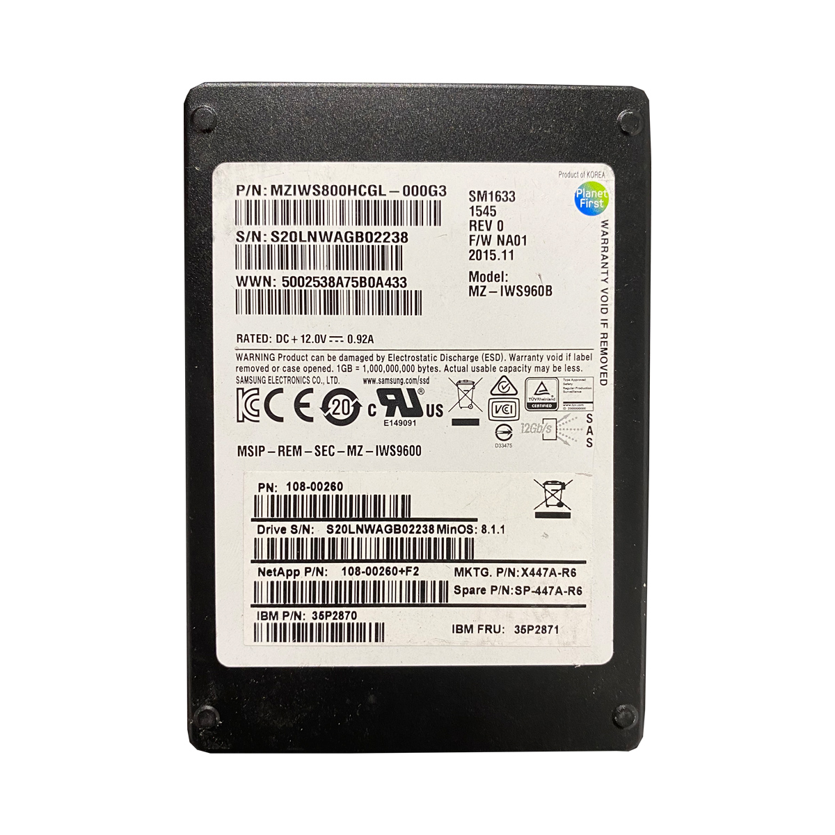 SAMSUNG MZIWS800HCGL-000G3 SSD 800GB SAS2 6GB/S 2.5" - ESPECIAL PARA SERVIDORES - Imagen 2