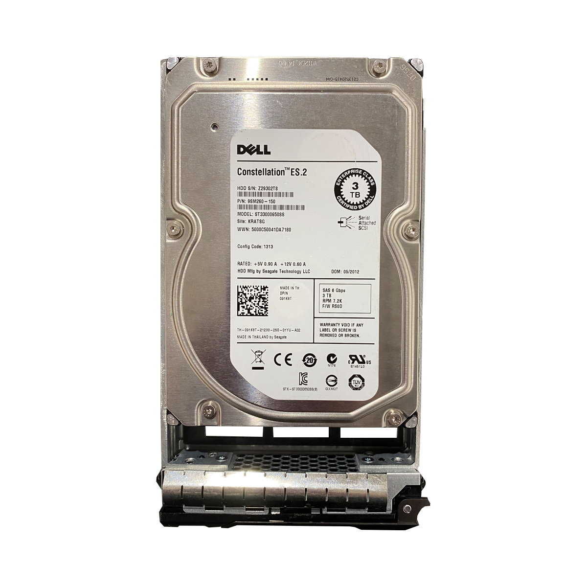 DELL ST33000650SS HDD 3TB SAS-2 6GB/S 3.5" 7.2K RPM PN:91K8T + CADDY PN: F238F - Imagen 2