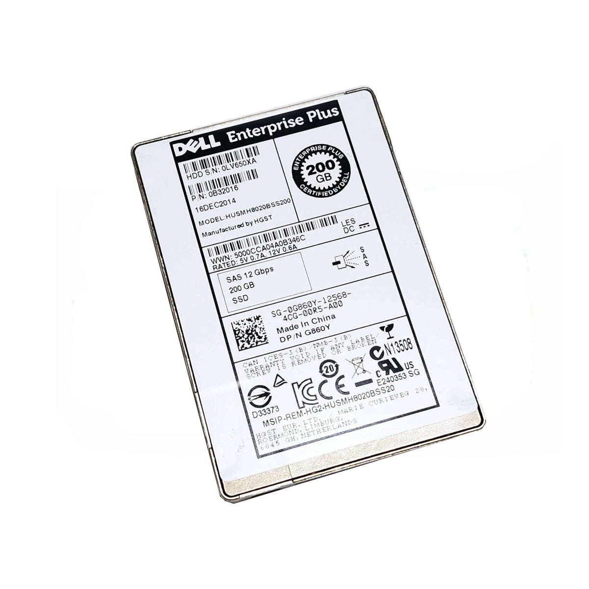 DELL Enterprise Plus HUSMH8020BSS200 SSD 200GB SAS-3 12GB/s - Imagen 2