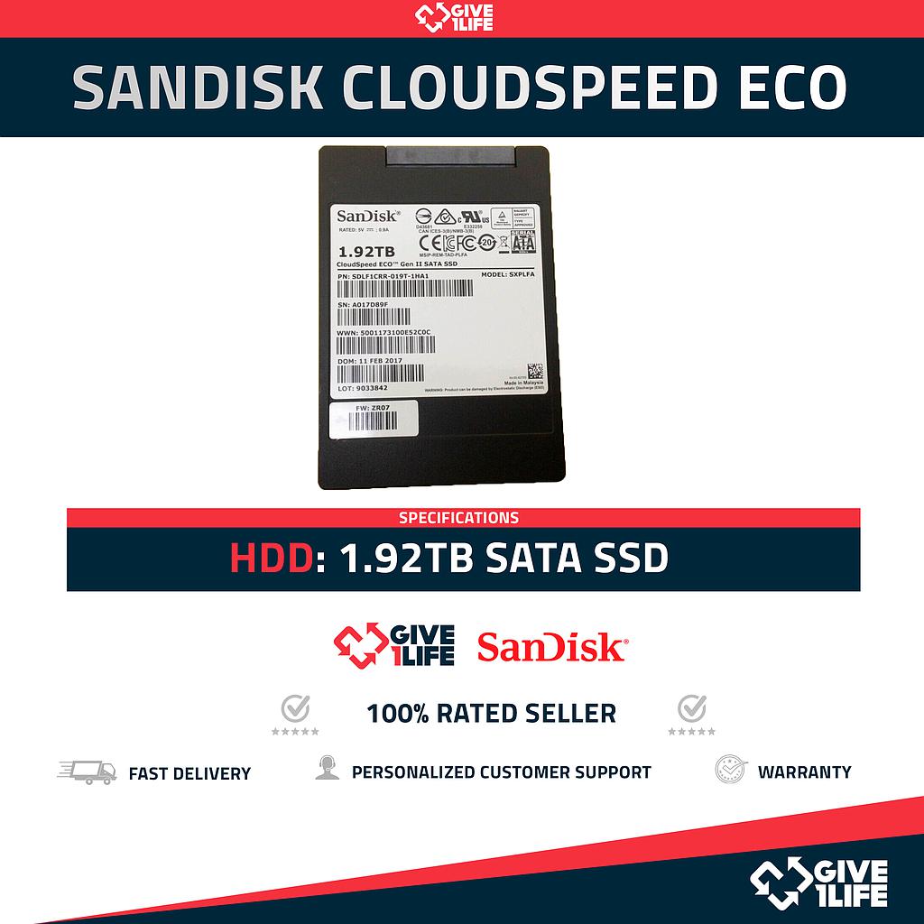 SanDisk CloudSpeed ECO 1.92TB SATA 6GB/s SSD SDLF1CRR-019T-1HA2