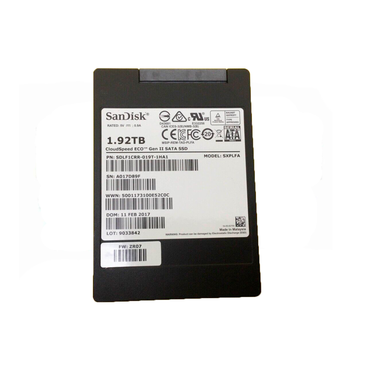 SanDisk CloudSpeed ECO 1.92TB SATA 6GB/s SSD SDLF1CRR-019T-1HA2 - Imagen 2