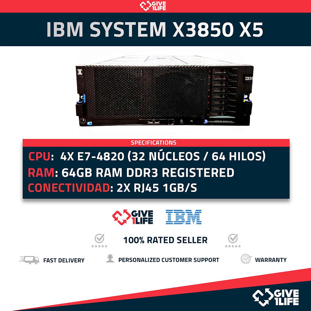 IBM System X3850 X5 4x E7-4820 (32 Núcleos / 64 Hilos) 64GB RAM ECC 2 PSU 2x1GB