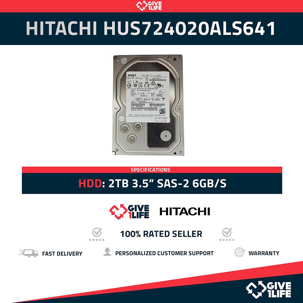 HUS724020ALS641 2TB HDD 3.5" SAS 6GB/S 7.2K RPM - ESPECIAL PARA SERVIDORES