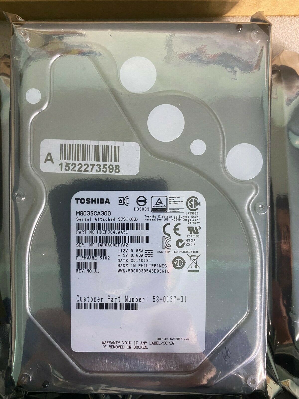 TOSHIBA MG03SCA300 3TB HDD 3.5" SAS-2 6GB/S 7.2K 64MB SERVIDORES HP / DELL / IBM - Imagen 3