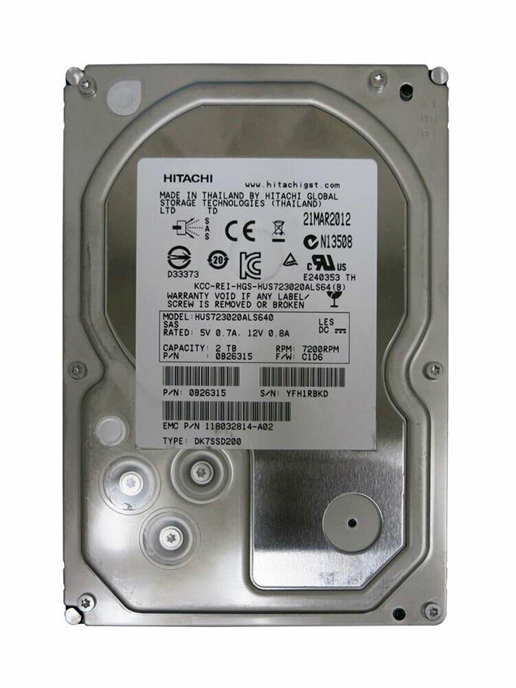 HITACHI HUS723020ALS640 2TB HDD 3.5" SAS-2 6GB/S 7.2K 64MB - PARA SERVIDORES - Imagen 2