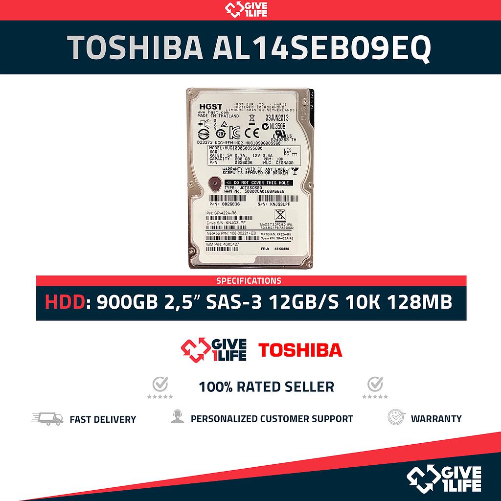 TOSHIBA AL14SEB09EQ 900GB HDD 2,5" SAS-3 12GB/S 10K 128MB
