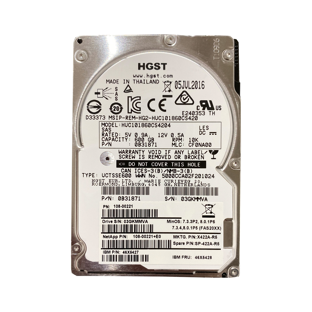 HITACHI HUC101860CS4204 600GB HDD 2.5" SAS-3 12GB/S 10K 128MB - Imagen 2