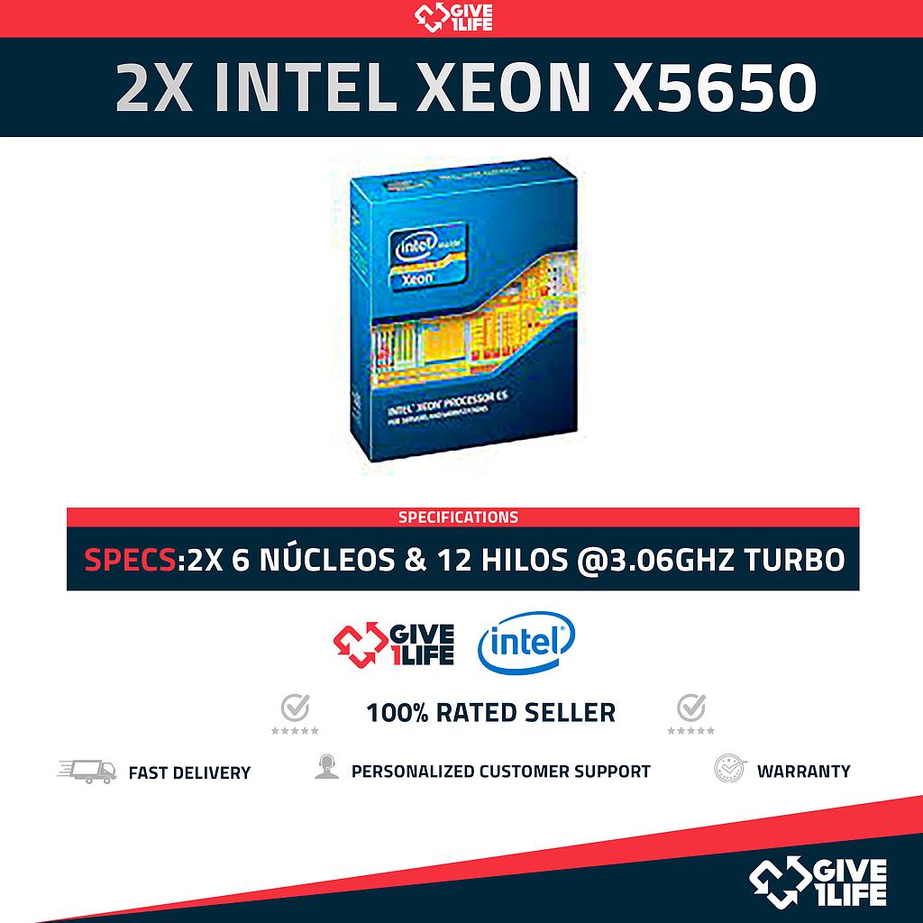 2x CPU INTEL XEON X5650 6 NUCLEOS Y 12 HILOS 2.66GHZ A 3.06GHZ, LOTE DE 2 UNDS-