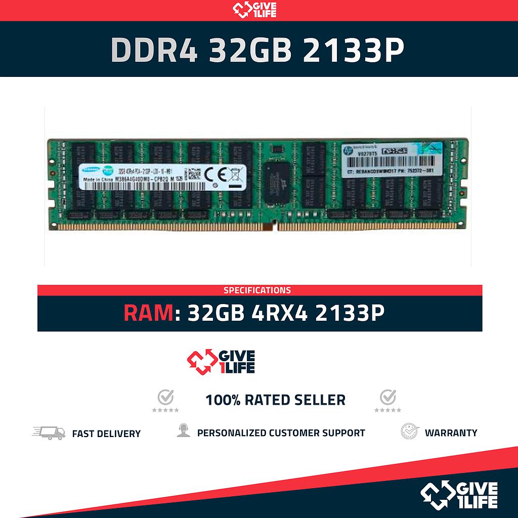 32GB 4Rx4 PC4-2133P DDR4 RAM REGISTRADA - ESPECIAL SERVIDOR