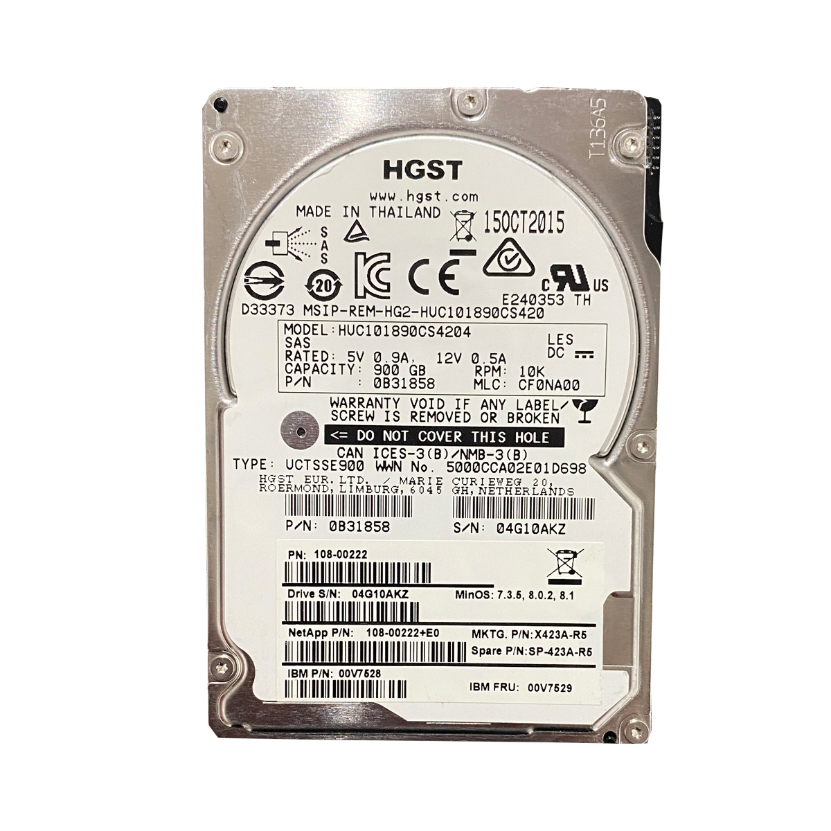 HITACHI HUC101890CS4204 900GB HDD 2,5" SAS-3 12GB/S 10K 128MB - Imagen 2